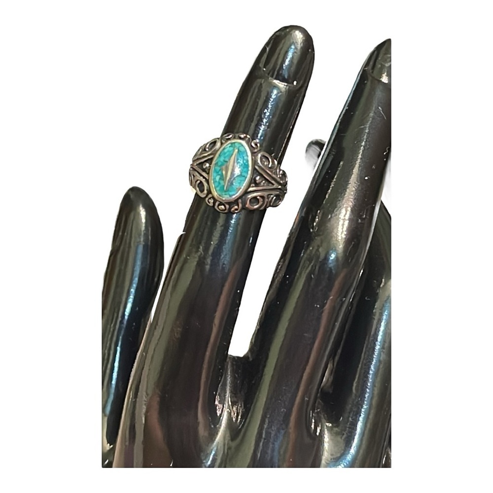 Southwestern Silver and Turquoise Ring
